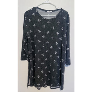 Boxer Dog Print Tunic Top Women’s Size 2X Gray Amelia James Dog Lover Pullover